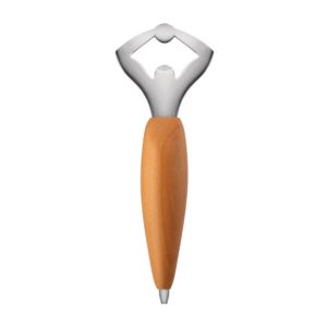 Alessi 100 values collection Twergi AB07 bottle opener - stainless steel and birchwood