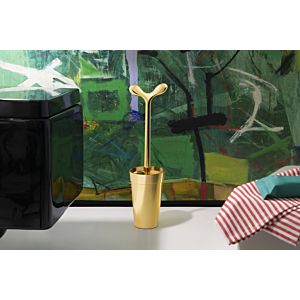 Alessi 100 values collection Merdolino gold toilet brush in thermoplastic raisin SG04 100