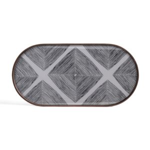 Ethnicraft Slate Linear Squares oblong glass tray