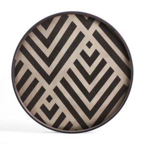 Ethnicraft Graphite Chevron wooden Tray S