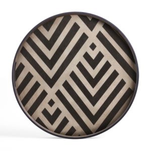 Ethnicraft Graphite Chevron wooden Tray S