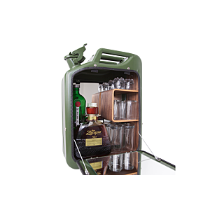 Danish Fuel Barcabinet-Army Green-Walnoot