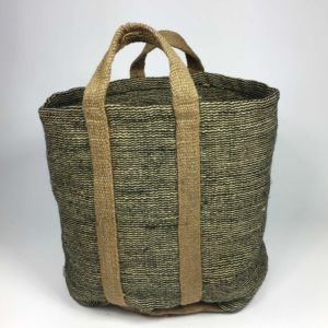Asianmood jute mand met smalle zwarte streep