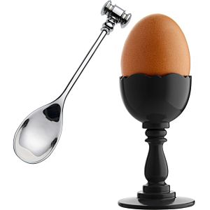 Alessi Dressed eierdopje met lepeltje - Kleur Zwart