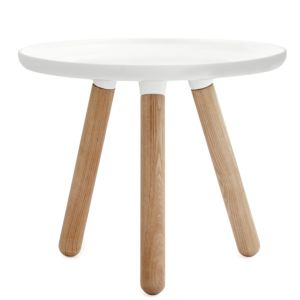 Normann Copenhagen Tablo bijzettafel rond - Kleur blad en poten wit en naturel