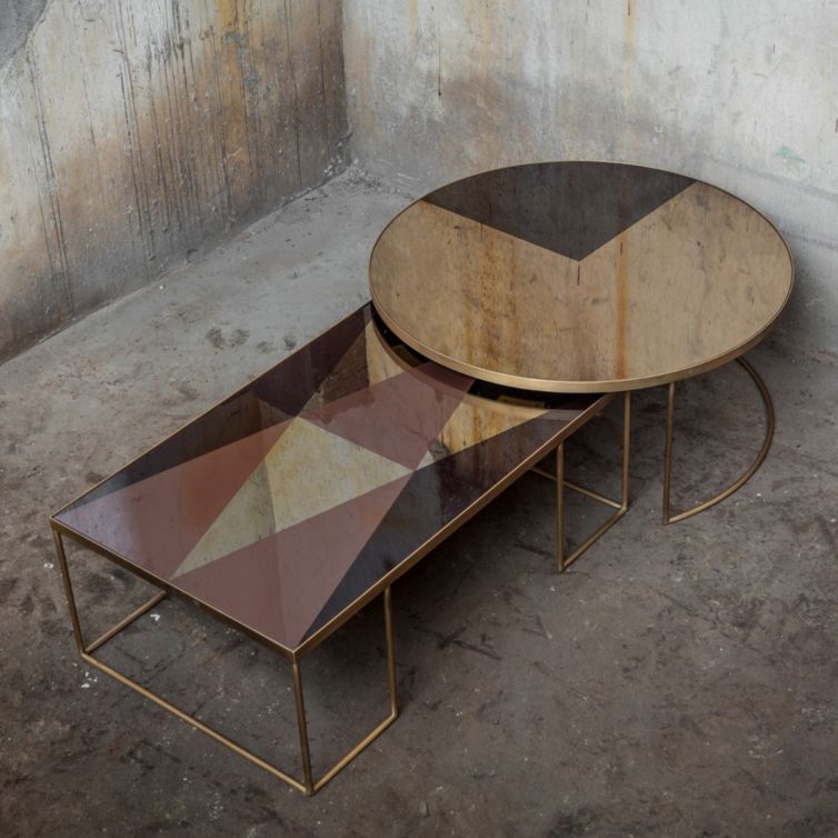 Notre Monde Geometric Bronze Table Basse Ronde Futureproofed Shop